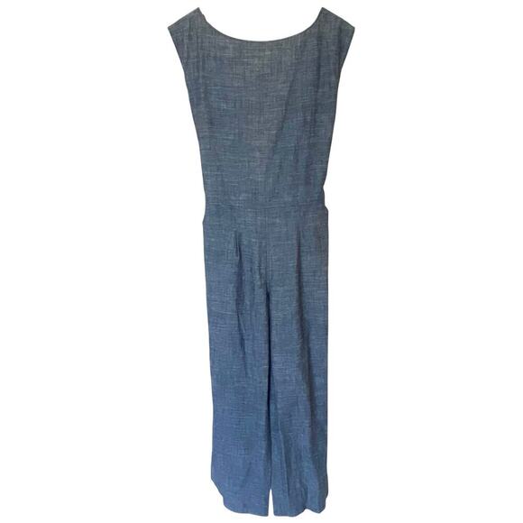 OZMA Of California Matador Hemp Cotton Wide Leg Romper Jumpsuit Chambray, Small - Picture 3 of 14